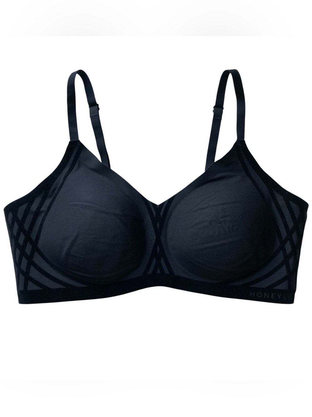 HoneyLove Silhouette Bra Black Vamp Velvet Wireless with Lift Support